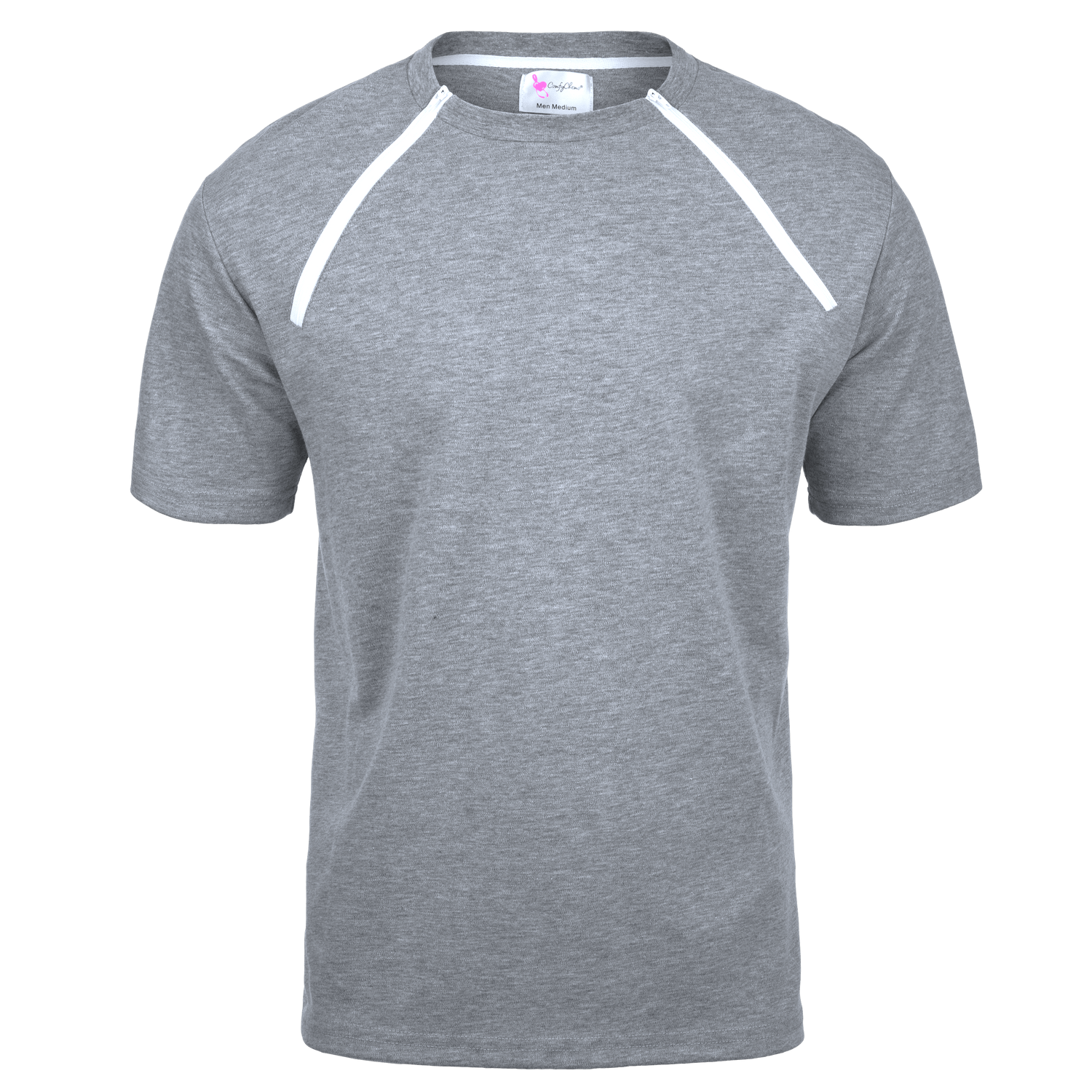 Men's ComfyChemo®CHEMOWEAR and ComfyAccess®INFUSIONWEAR Chest Access Shirts. Great for chemo and dialysis sites located in the chest. 
